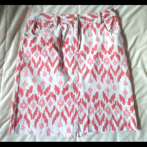 Ikat Print Cotton Skirt