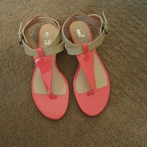 Coral & Tan Sandals