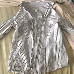 Navy and White Striped Loft Top