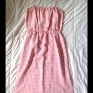 Pink Gingham Silk Dress