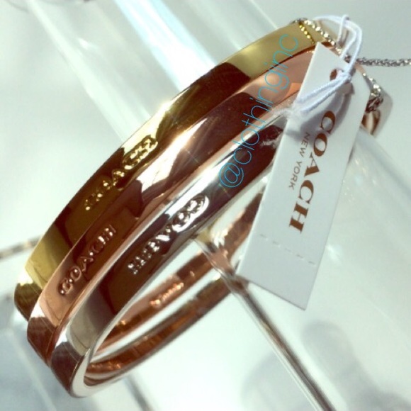 Coach Jewelry - Coach Rose Gold, Silver, & Gold Bangle Set, NWOT