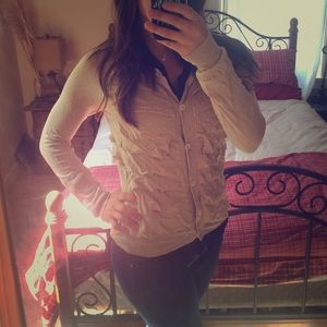 Sassy preppy taupe cardigan