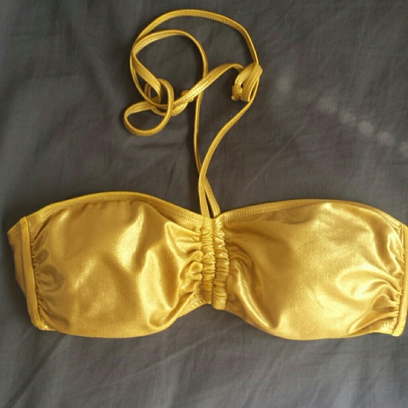 Gold metallic bikini top