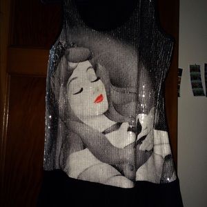 Sequined Sleeping Beauty tank top