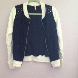 Jersey spike stud zipper jacket Pacsun