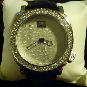 Men's Marc Ecko black genuine leather band watch