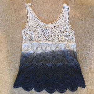 NEVER WORN American Eagle Crocheted Ombré Tank Top