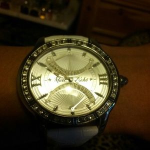 Women's Marc Ecko white leather watch