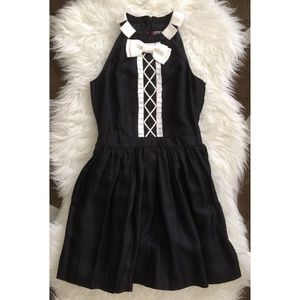 Black Bow tie Skater Dress