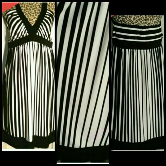 BCBGMaxAzria Halter striped dress