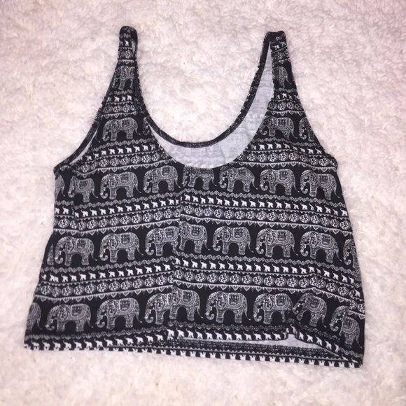 Elephant Print Crop Top