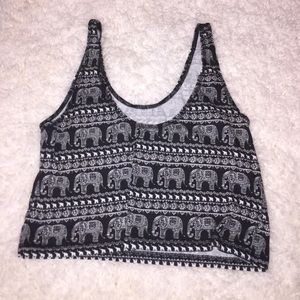 Elephant Print Crop Top