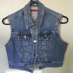 F21 Cropped Denim Vest