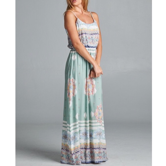 🆕The GAIA print tank dress - SAGE - Picture 2 of 4