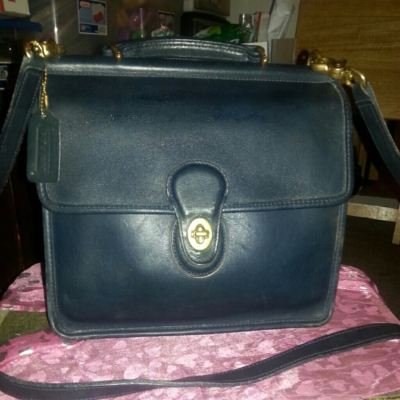 Black leather coach bag