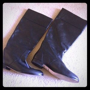 JCrew Black Leather Boots!! Size 7.