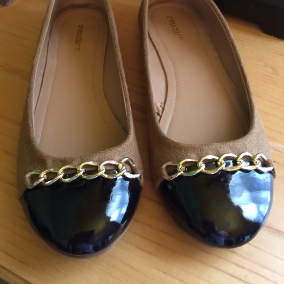 Dress Barn Shoes - Tan and black flats.