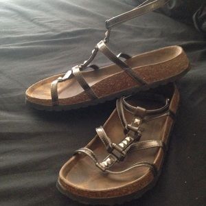 Betula by Birkenstock bronze gladiator sandals