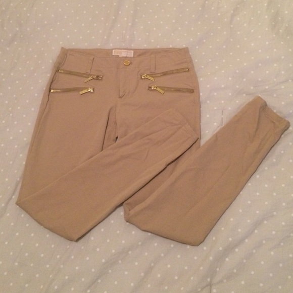 MICHAEL KORS Zip Rocker Khaki Pants