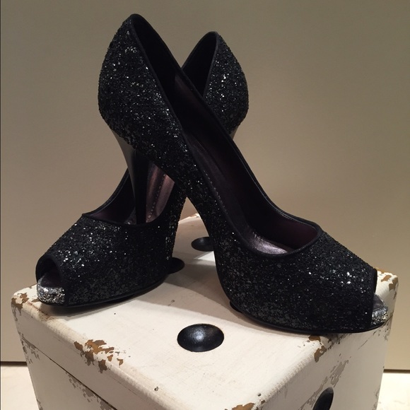 🍒Giuseppe Zanotti glitter peep toe shoes - Picture 3 of 4