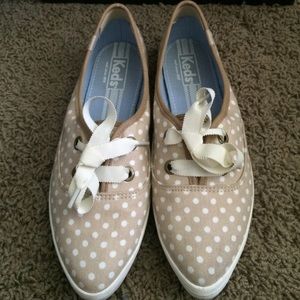Tan polka dot Keds