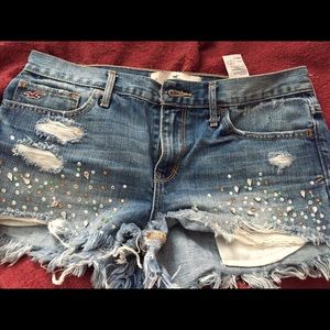 Hollister embellished denim shorts 28 29 9