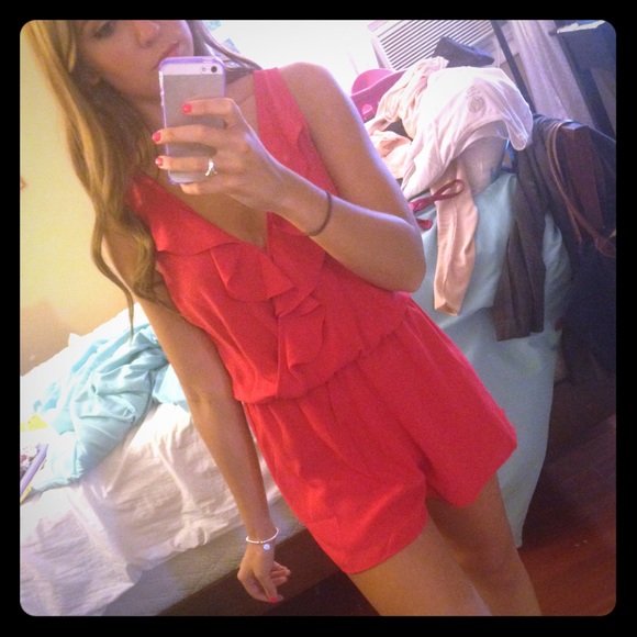 Forever 21 Dresses & Skirts - Red ruffle romper
