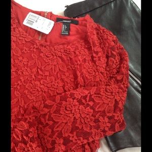Red lace shirt