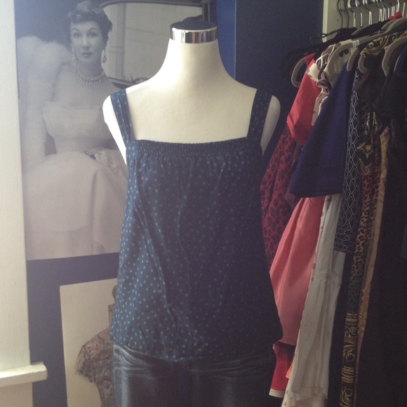 Blue and Green Polka Dot Top