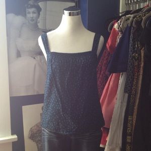 Blue and Green Polka Dot Top