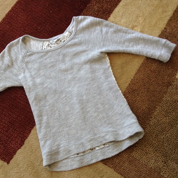 Light Grey Express Sweater with Lace Back