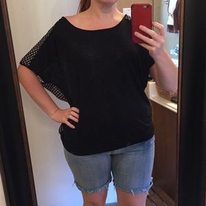 Torrid Black and White polkadot top