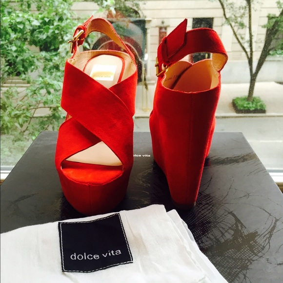 Dolce Vita Suede Slingback Wedge Platform Sandals - Picture 2 of 4