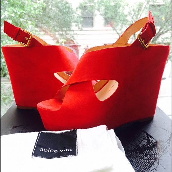 Dolce Vita Suede Slingback Wedge Platform Sandals - Picture 3 of 4