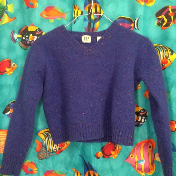 vintage confetti crop sweater