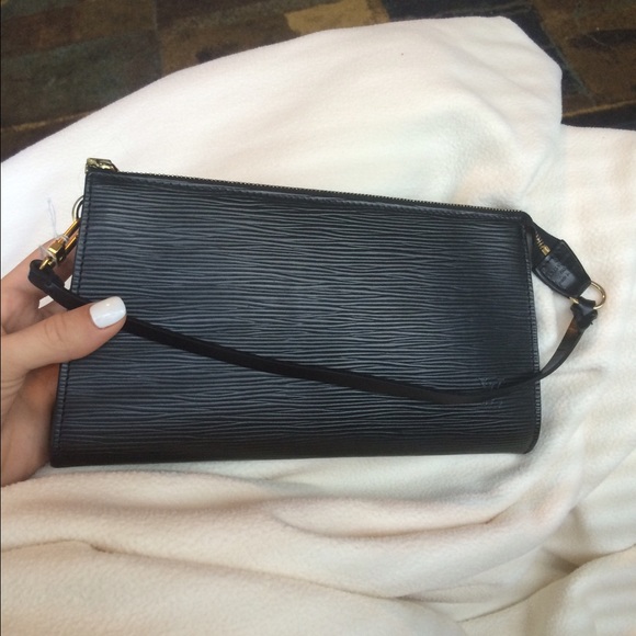 Louis Vuitton Epi black leather clutch