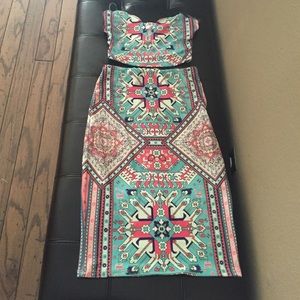 Pencil skirt, crop top set