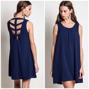 Cage Dress in Navy