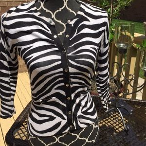 White House Black Market Zebra Cardigan