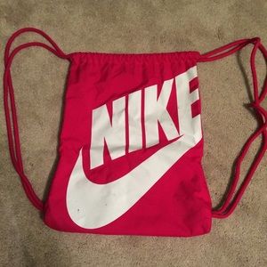 Pink Nike Drawstring Bag
