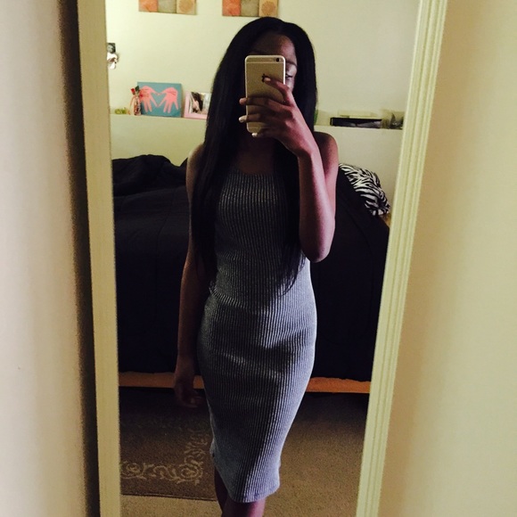 Gray Midi Dress