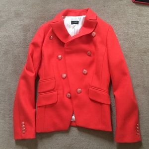 RED JCREW PEACOAT