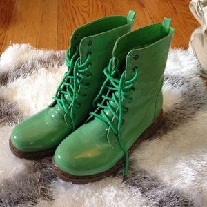 Green Rain Boots