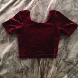 super cute velvet maroon crop