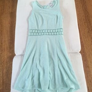 Light Blue floral cut out dress