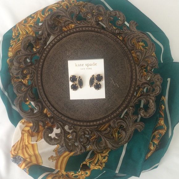 Kate Spade black/gold desert stone earrings