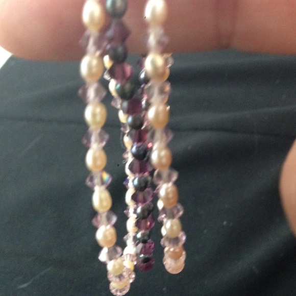 Peal and jewel dainty bracelets.