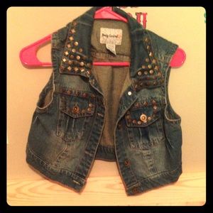 Sleeveless Jean half jacket