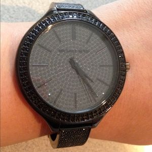 Michael Kors all stainless steel black watch