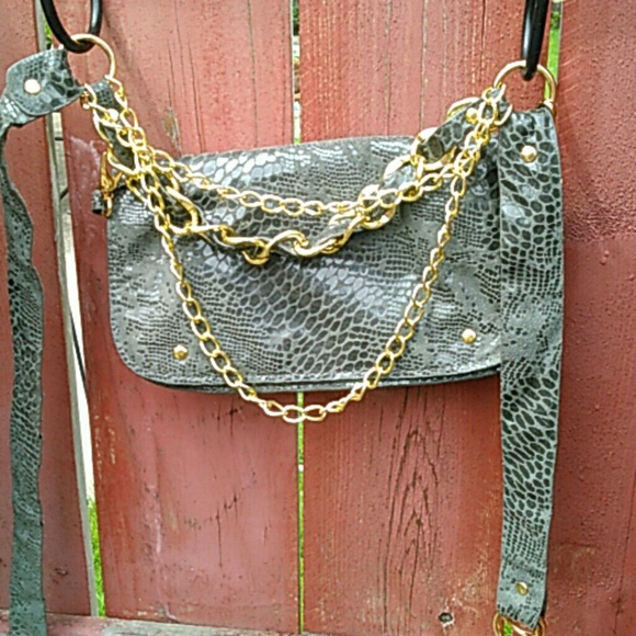 Fanny pack grey snakskin